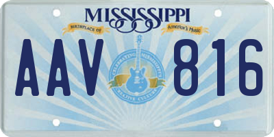 MS license plate AAV816