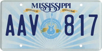 MS license plate AAV817