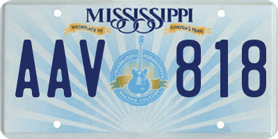 MS license plate AAV818