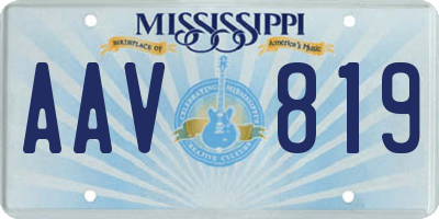 MS license plate AAV819