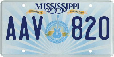 MS license plate AAV820