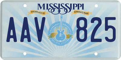 MS license plate AAV825