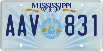 MS license plate AAV831