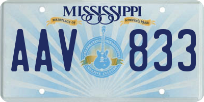 MS license plate AAV833