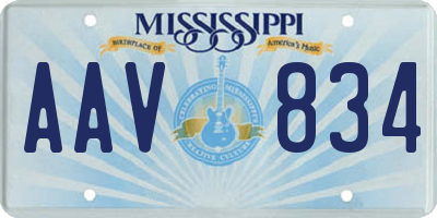 MS license plate AAV834