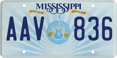 MS license plate AAV836