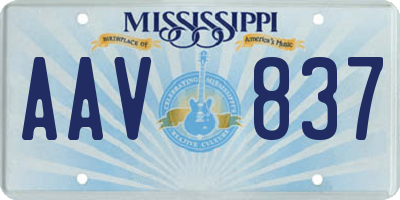 MS license plate AAV837