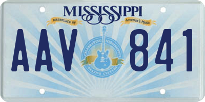 MS license plate AAV841