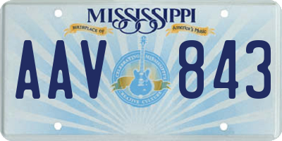 MS license plate AAV843