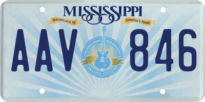 MS license plate AAV846