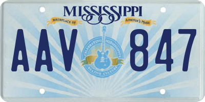 MS license plate AAV847