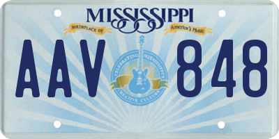 MS license plate AAV848