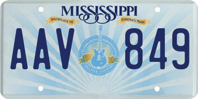 MS license plate AAV849