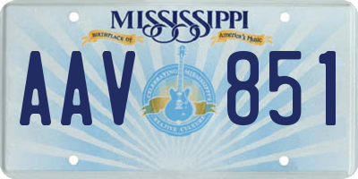 MS license plate AAV851