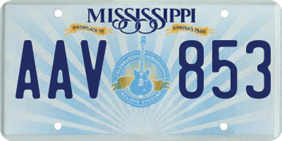 MS license plate AAV853