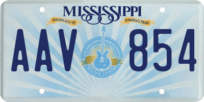 MS license plate AAV854