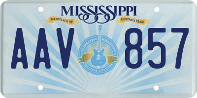 MS license plate AAV857