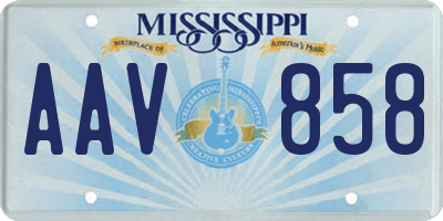 MS license plate AAV858