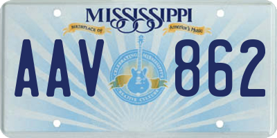 MS license plate AAV862