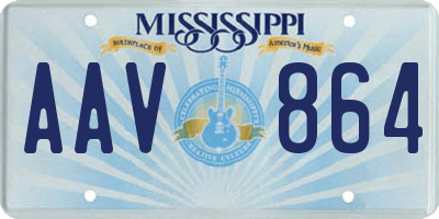 MS license plate AAV864