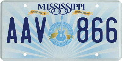MS license plate AAV866