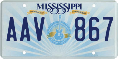 MS license plate AAV867