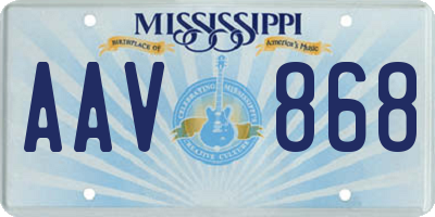 MS license plate AAV868