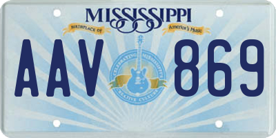 MS license plate AAV869