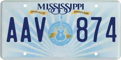 MS license plate AAV874