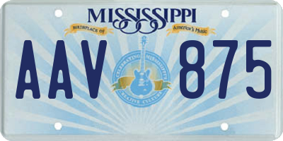 MS license plate AAV875