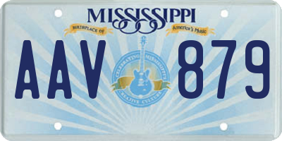 MS license plate AAV879