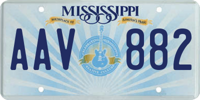 MS license plate AAV882