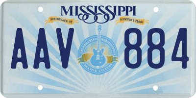 MS license plate AAV884