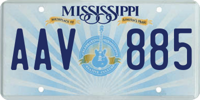MS license plate AAV885