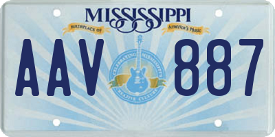 MS license plate AAV887