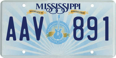 MS license plate AAV891