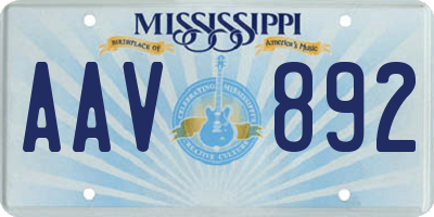 MS license plate AAV892