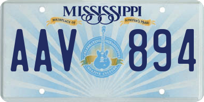 MS license plate AAV894