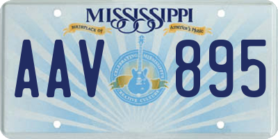 MS license plate AAV895