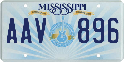 MS license plate AAV896