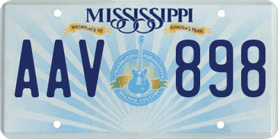 MS license plate AAV898
