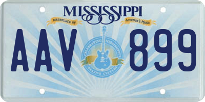 MS license plate AAV899