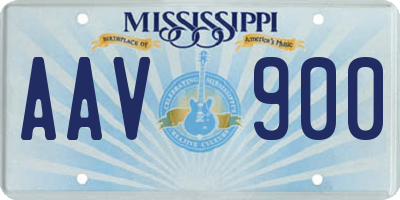 MS license plate AAV900