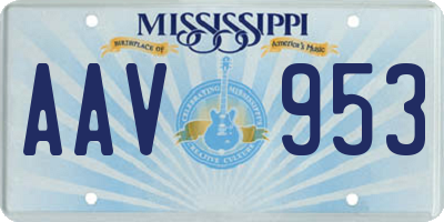 MS license plate AAV953