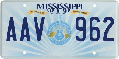 MS license plate AAV962