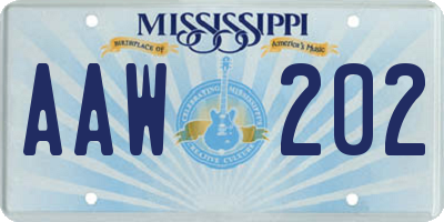 MS license plate AAW202