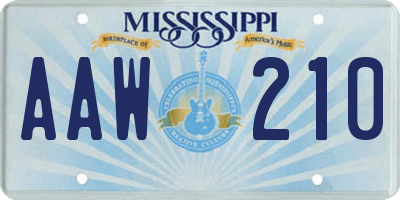 MS license plate AAW210