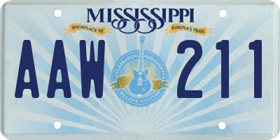 MS license plate AAW211