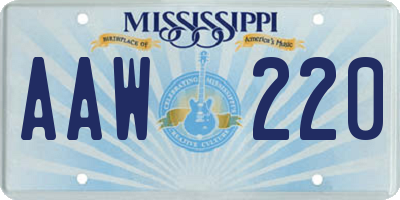 MS license plate AAW220