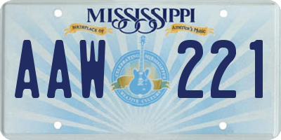 MS license plate AAW221